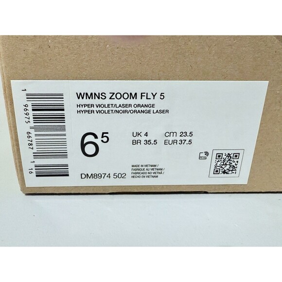 Sz 6.5 Nike Zoom Fly 5 Hyper Violet Laser Orange Women Running Shoes DM8974-502 - Picture 8 of 8